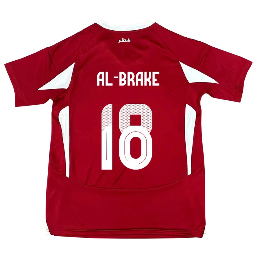 Danxen Heren Qatar Sultan Al-Brake #18 Rood Thuisshirt Thuistenue 24-26 T-Shirt