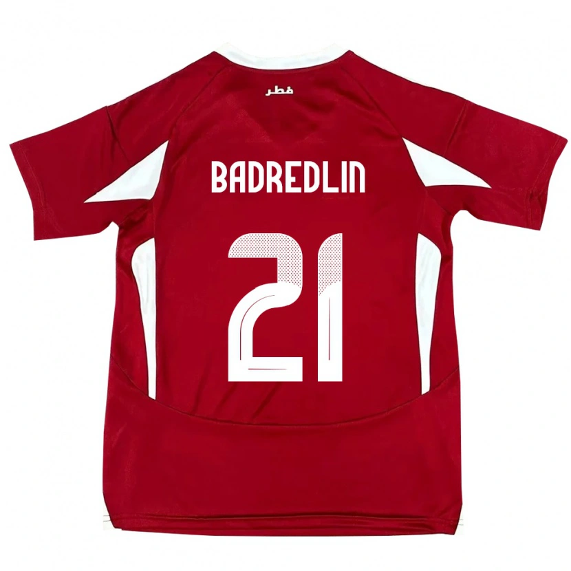 Danxen Heren Qatar Marwan Badredlin #21 Rood Thuisshirt Thuistenue 24-26 T-Shirt