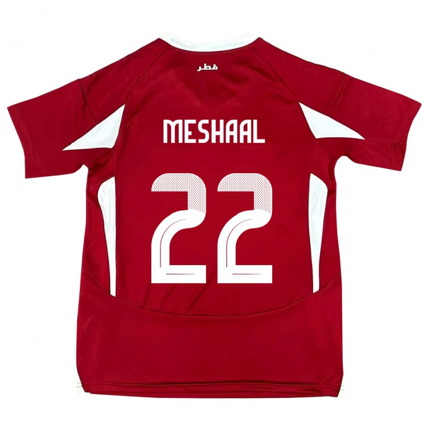 Danxen Heren Qatar Meshaal Barsham #22 Rood Thuisshirt Thuistenue 24-26 T-Shirt