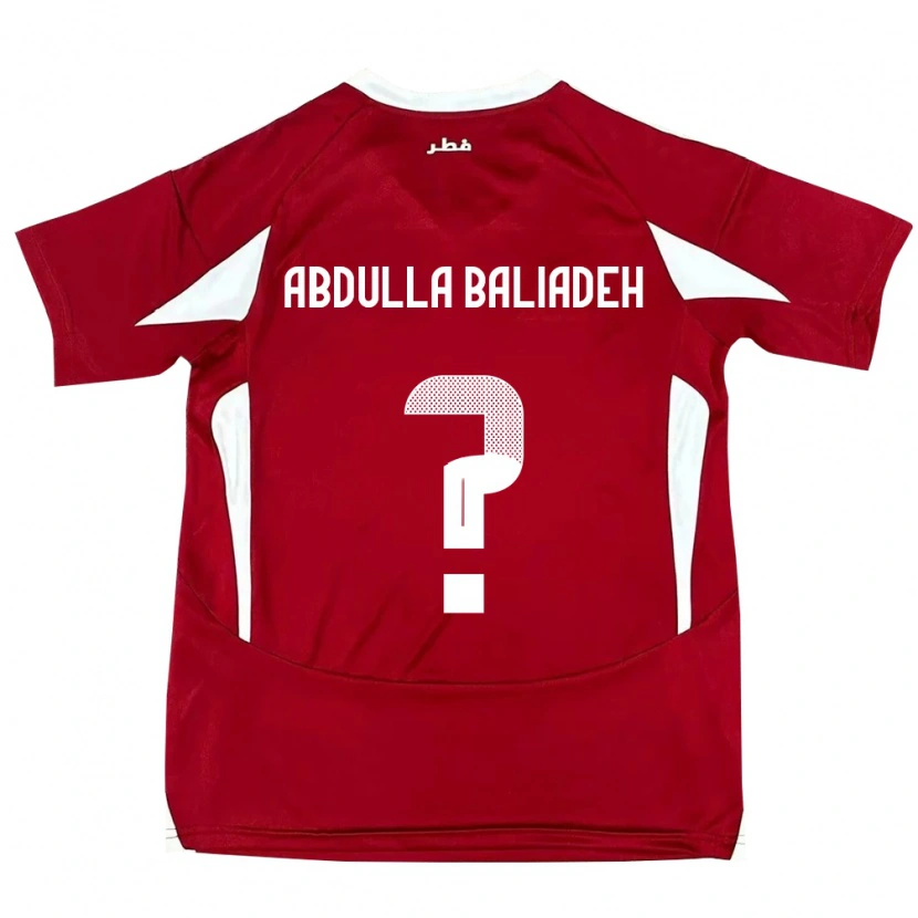 Danxen Heren Qatar Yousef Abdulla Baliadeh #0 Rood Thuisshirt Thuistenue 24-26 T-Shirt