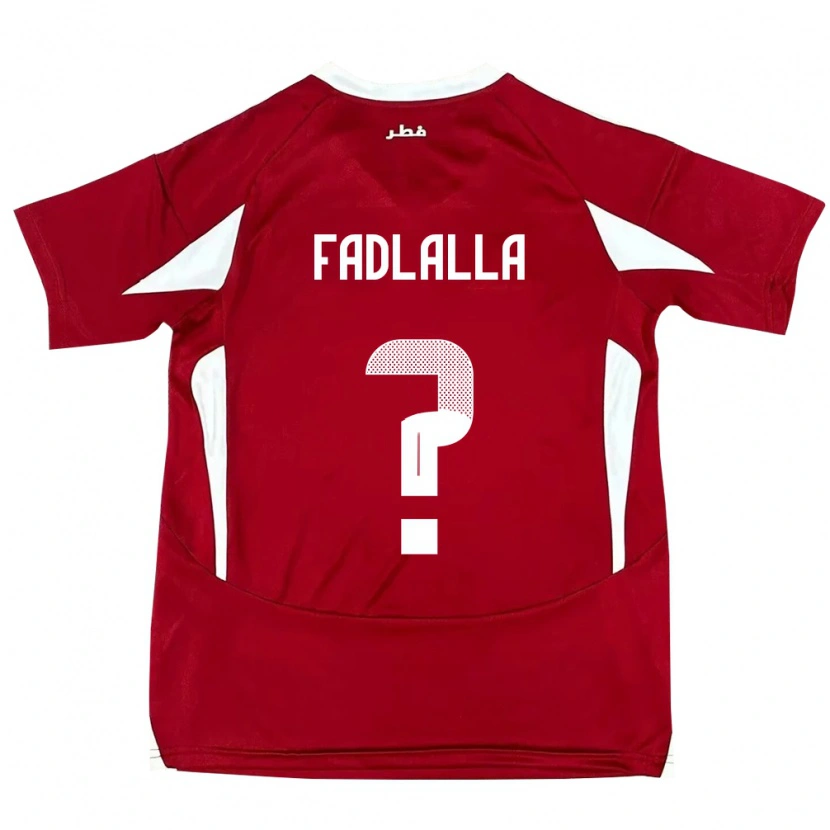 Danxen Heren Qatar Saifeldeen Fadlalla #0 Rood Thuisshirt Thuistenue 24-26 T-Shirt
