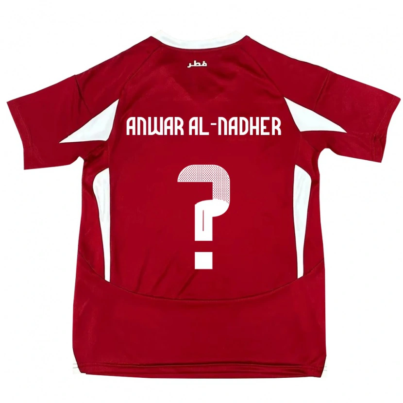 Danxen Heren Qatar Salman Anwar Al-Nadher #0 Rood Thuisshirt Thuistenue 24-26 T-Shirt