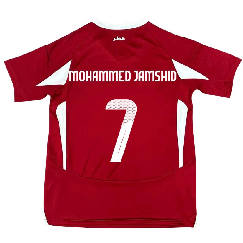 Danxen Heren Qatar Tahsin Mohammed Jamshid #7 Rood Thuisshirt Thuistenue 24-26 T-Shirt