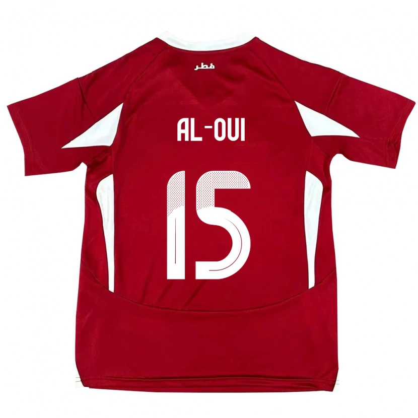 Danxen Heren Qatar Ayoub Al-Oui #15 Rood Thuisshirt Thuistenue 24-26 T-Shirt