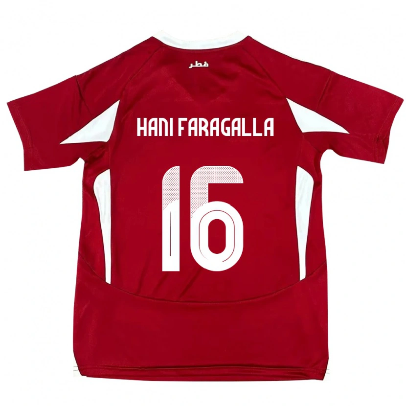 Danxen Heren Qatar Mohamed Hani Faragalla #16 Rood Thuisshirt Thuistenue 24-26 T-Shirt