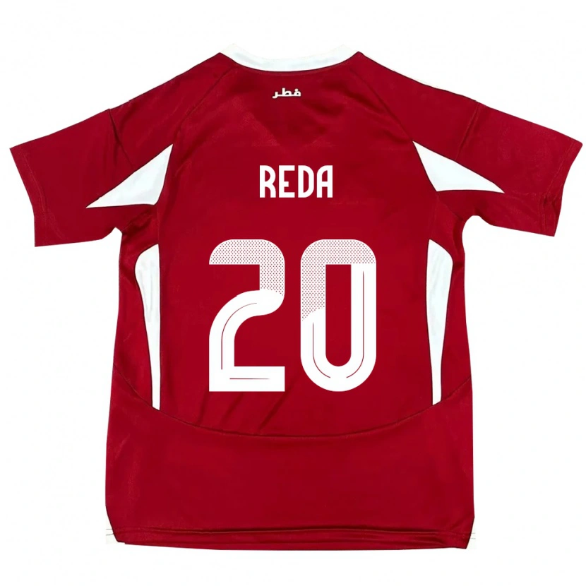Danxen Heren Qatar Salem Reda #20 Rood Thuisshirt Thuistenue 24-26 T-Shirt