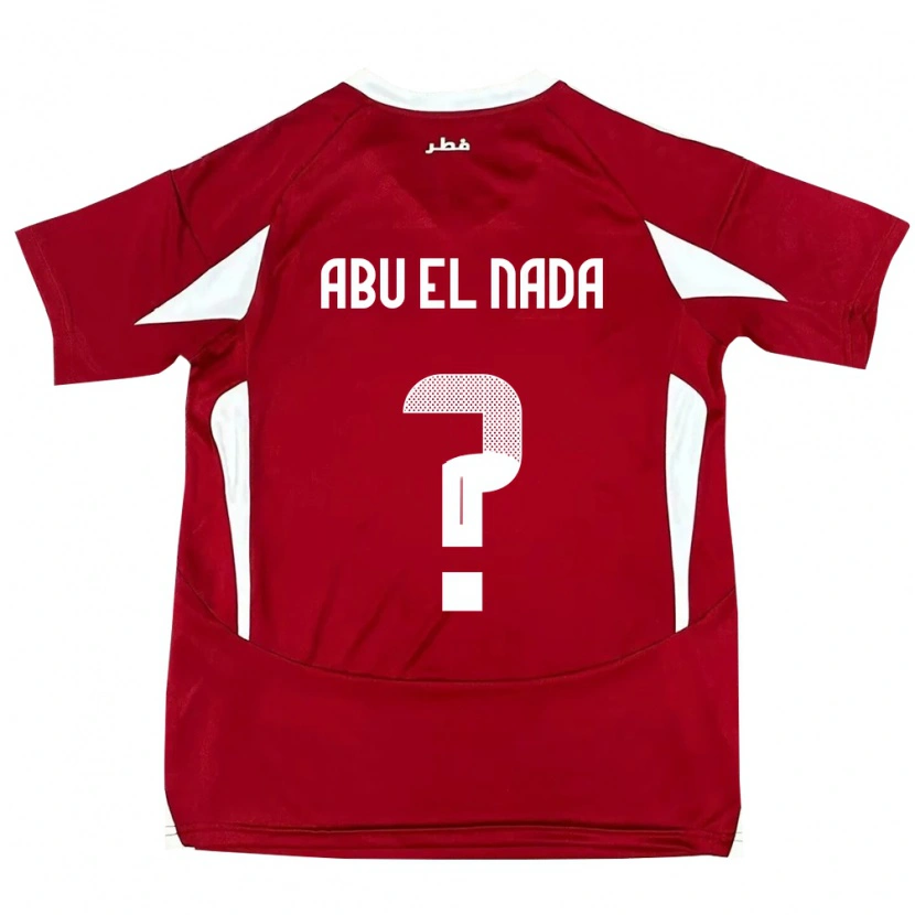 Danxen Heren Qatar Mahmoud Abu El Nada #0 Rood Thuisshirt Thuistenue 24-26 T-Shirt