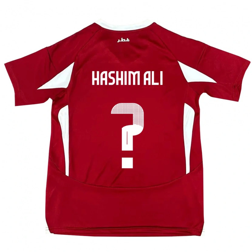 Danxen Heren Qatar Hashim Ali #0 Rood Thuisshirt Thuistenue 24-26 T-Shirt