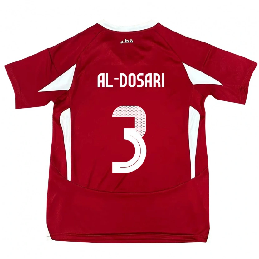 Danxen Heren Qatar Dana Al Dosari #3 Rood Thuisshirt Thuistenue 24-26 T-Shirt