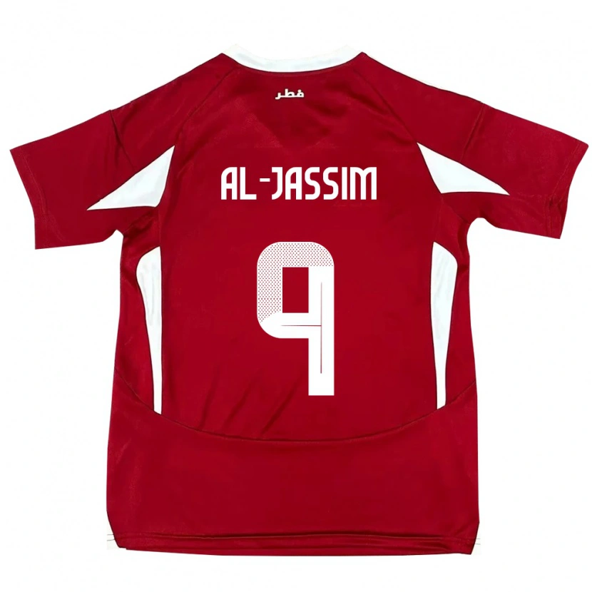 Danxen Heren Qatar Kholoud Al Jassim #9 Rood Thuisshirt Thuistenue 24-26 T-Shirt