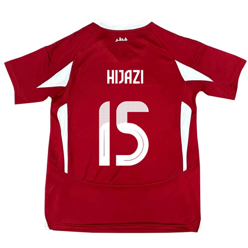 Danxen Heren Qatar Asalet Hijazi #15 Rood Thuisshirt Thuistenue 24-26 T-Shirt