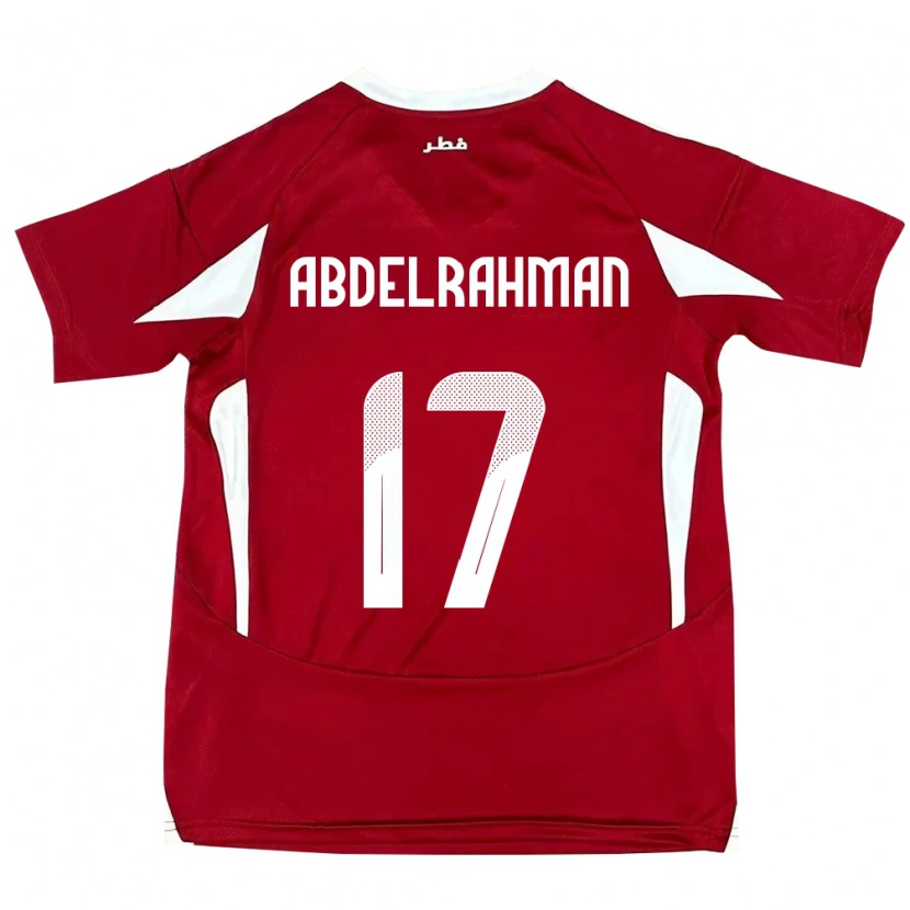 Danxen Heren Qatar Abdelrahman Fahmi Moustafa #17 Rood Thuisshirt Thuistenue 24-26 T-Shirt