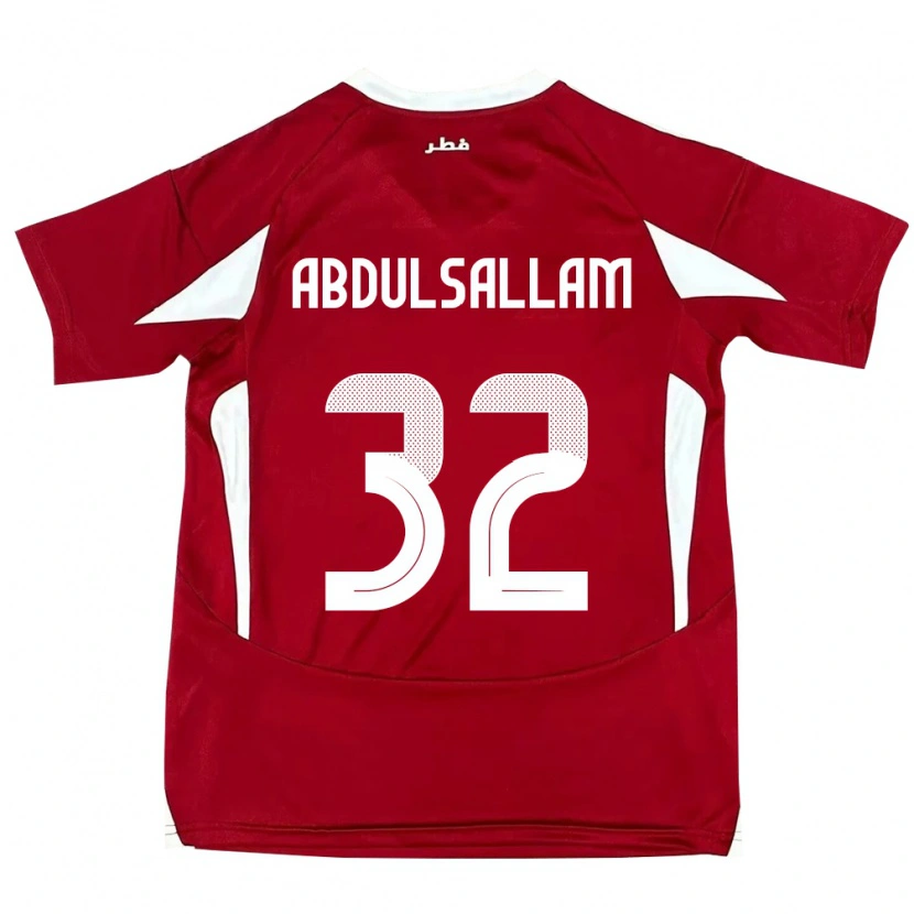 Danxen Heren Qatar Jassem Gaber Abdulsallam #32 Rood Thuisshirt Thuistenue 24-26 T-Shirt