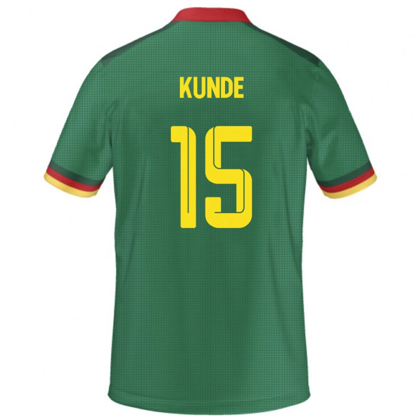 Danxen Heren Kameroen Pierre Kunde #15 Groen Thuisshirt Thuistenue 24-26 T-Shirt