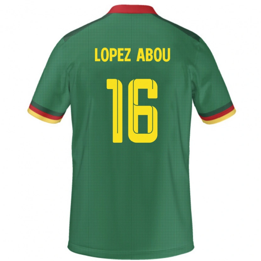 Danxen Heren Kameroen Junior Lopez Abou #16 Groen Thuisshirt Thuistenue 24-26 T-Shirt