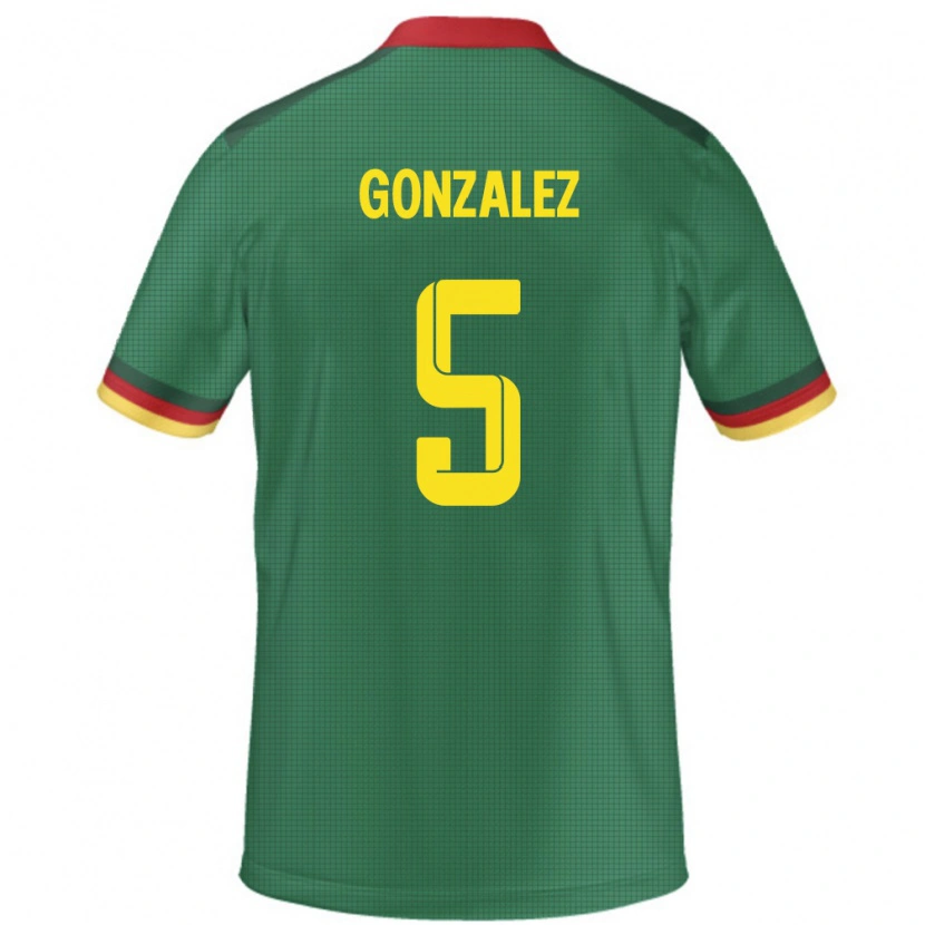 Danxen Heren Kameroen Oumar Gonzalez #5 Groen Thuisshirt Thuistenue 24-26 T-Shirt