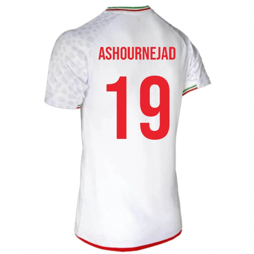 Danxen Heren Iran Amirali Ashournejad #19 Wit Thuisshirt Thuistenue 24-26 T-Shirt