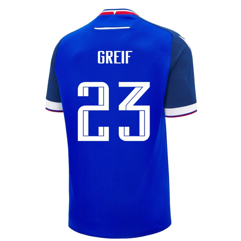 Danxen Heren Slowakije Dominik Greif #23 Blauw Thuisshirt Thuistenue 24-26 T-Shirt