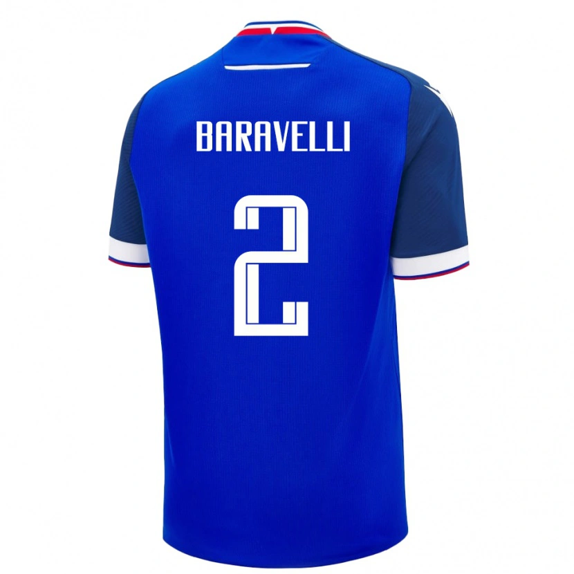 Danxen Heren Slowakije Rocco Baravelli #2 Blauw Thuisshirt Thuistenue 24-26 T-Shirt