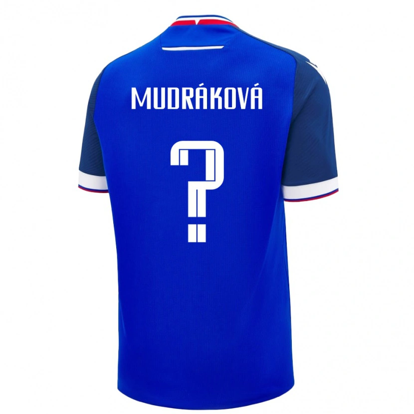 Danxen Heren Slowakije Patrícia Mudráková #0 Blauw Thuisshirt Thuistenue 24-26 T-Shirt