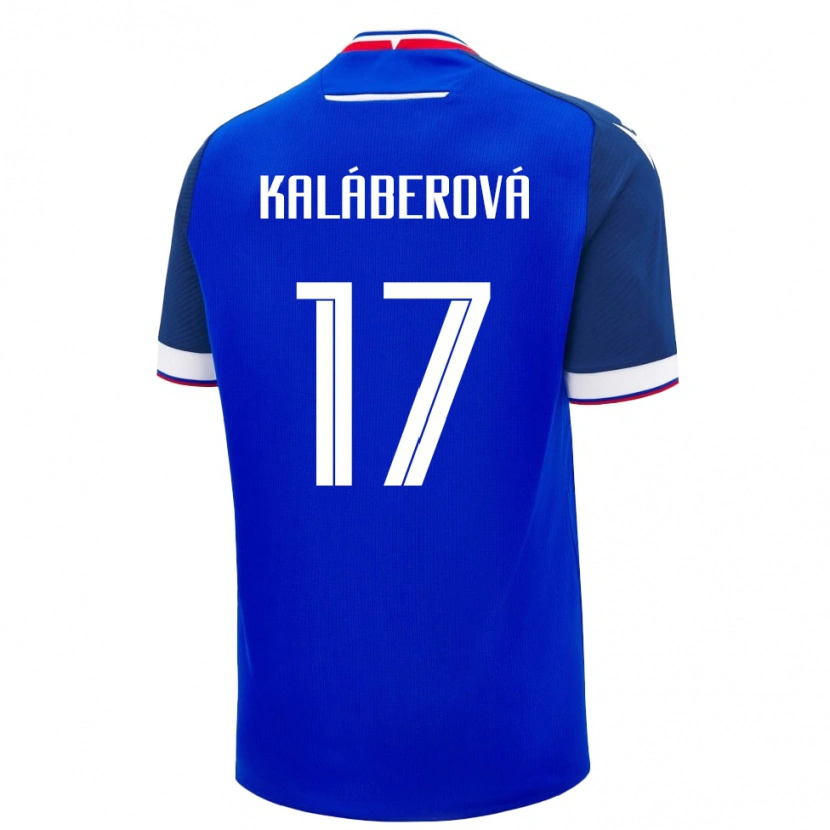 Danxen Heren Slowakije Victoria Kaláberová #17 Blauw Thuisshirt Thuistenue 24-26 T-Shirt