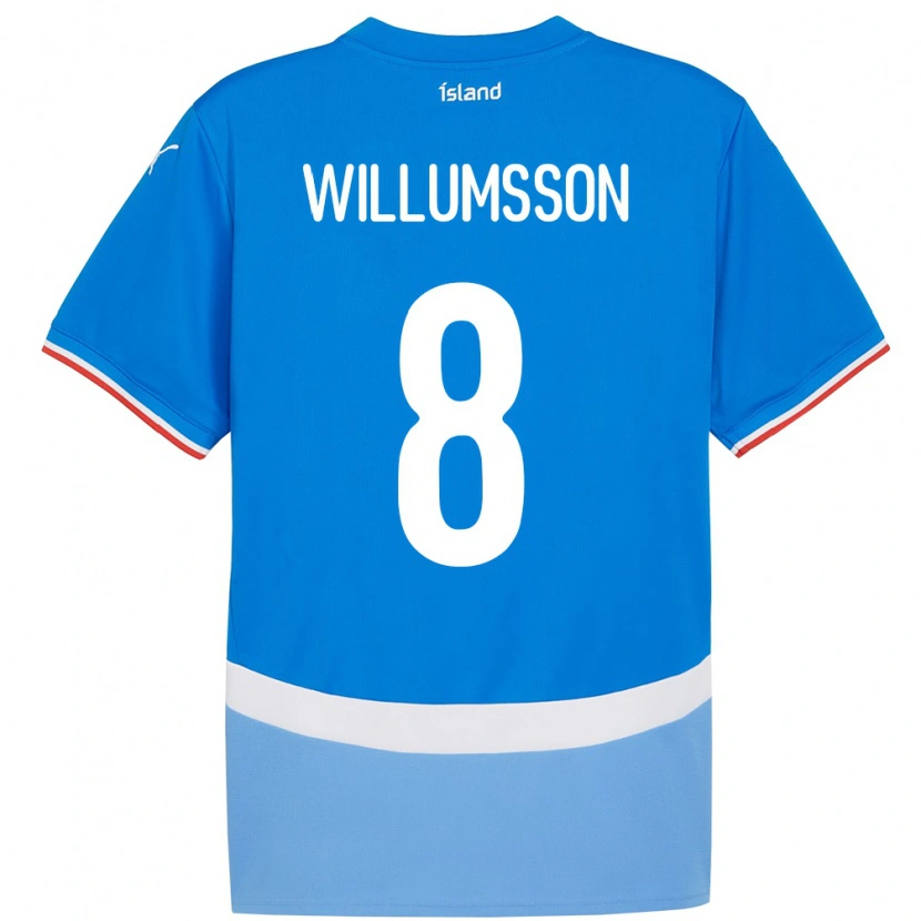 Danxen Heren Ijsland Brynjólfur Andersen Willumsson #8 Blauw Thuisshirt Thuistenue 24-26 T-Shirt