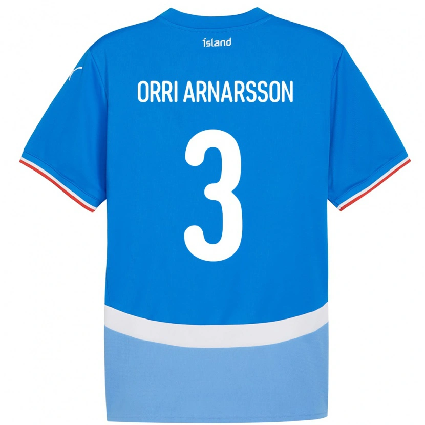 Danxen Heren Ijsland Egill Orri Arnarsson #3 Blauw Thuisshirt Thuistenue 24-26 T-Shirt