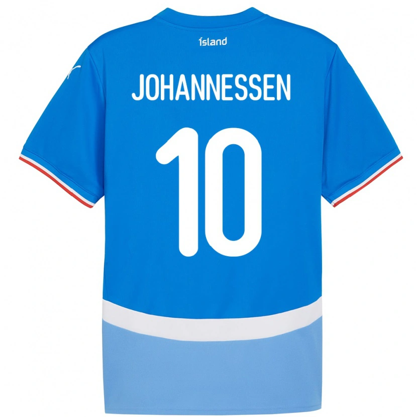 Danxen Heren Ijsland Tómas Johannessen #10 Blauw Thuisshirt Thuistenue 24-26 T-Shirt
