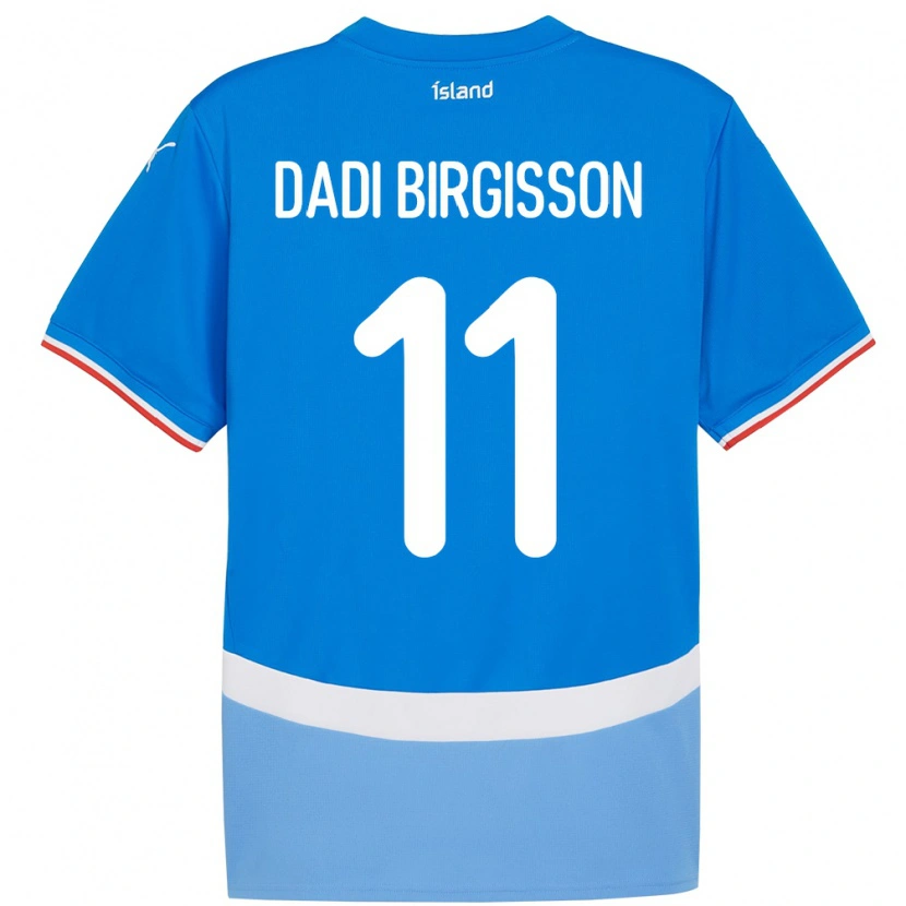 Danxen Heren Ijsland Adolf Dadi Birgisson #11 Blauw Thuisshirt Thuistenue 24-26 T-Shirt