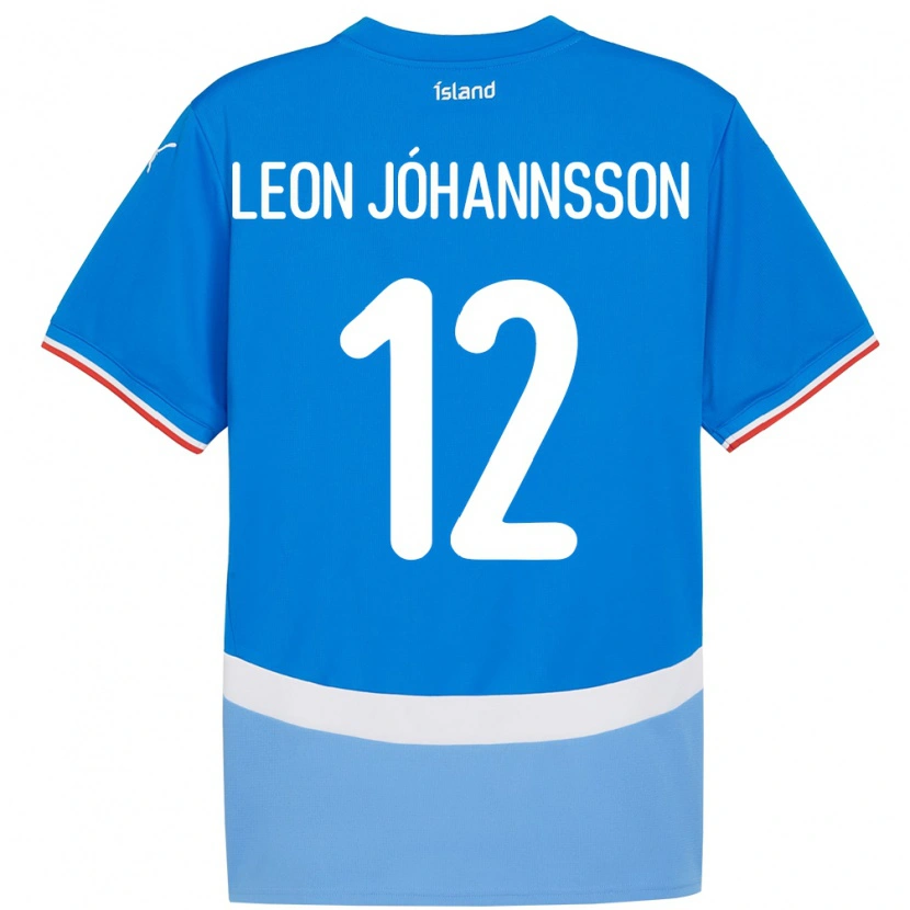 Danxen Heren Ijsland Marten Leon Jóhannsson #12 Blauw Thuisshirt Thuistenue 24-26 T-Shirt