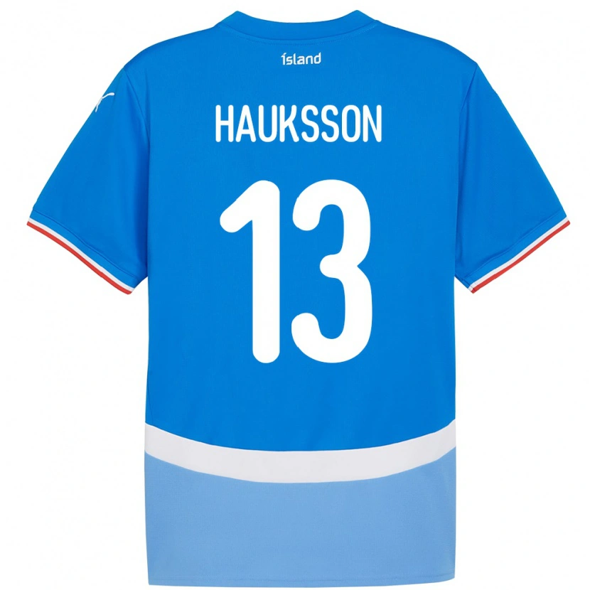 Danxen Heren Ijsland Bjarki Hauksson #13 Blauw Thuisshirt Thuistenue 24-26 T-Shirt