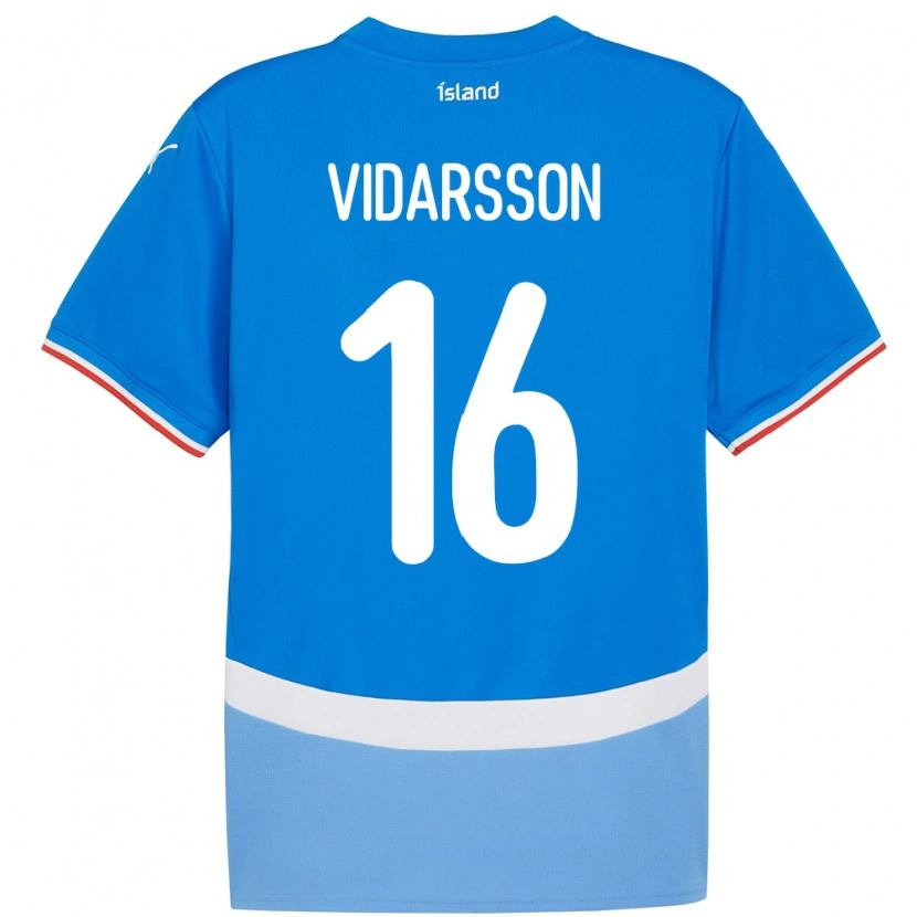 Danxen Heren Ijsland Viktor Vidarsson #16 Blauw Thuisshirt Thuistenue 24-26 T-Shirt