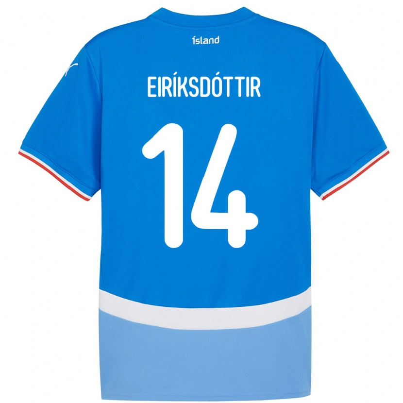 Danxen Heren Ijsland Hlín Eiríksdóttir #14 Blauw Thuisshirt Thuistenue 24-26 T-Shirt