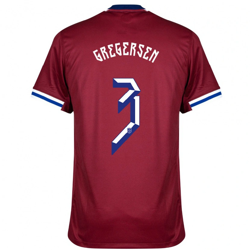 Danxen Heren Noorwegen Stian Gregersen #3 Rood Blauw Wit Thuisshirt Thuistenue 24-26 T-Shirt