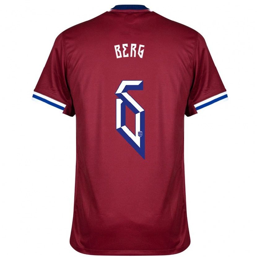 Danxen Heren Noorwegen Patrick Berg #6 Rood Blauw Wit Thuisshirt Thuistenue 24-26 T-Shirt