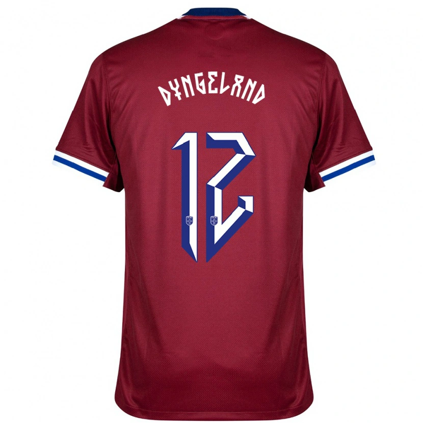 Danxen Heren Noorwegen Mathias Dyngeland #12 Rood Blauw Wit Thuisshirt Thuistenue 24-26 T-Shirt