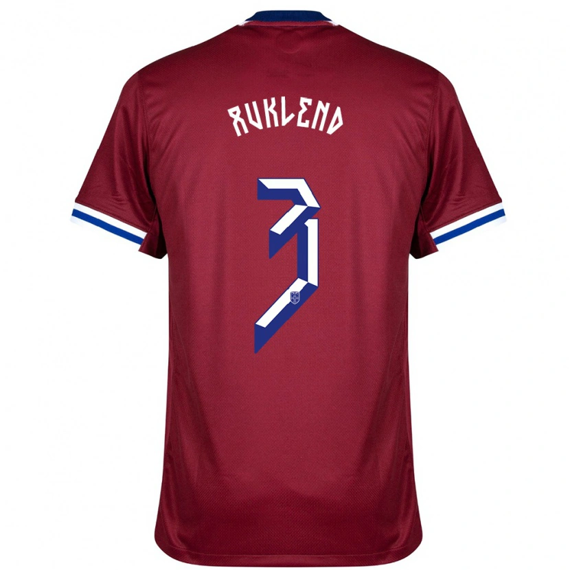 Danxen Heren Noorwegen Vetle Auklend #3 Rood Blauw Wit Thuisshirt Thuistenue 24-26 T-Shirt