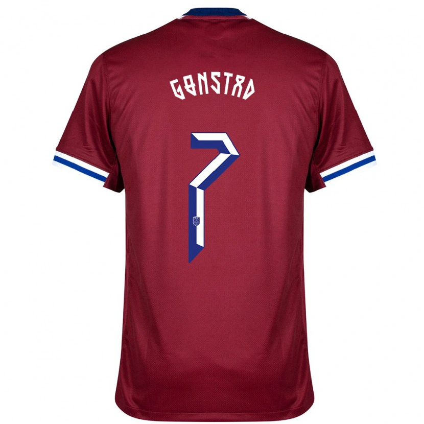 Danxen Heren Noorwegen Julian Gonstad #7 Rood Blauw Wit Thuisshirt Thuistenue 24-26 T-Shirt