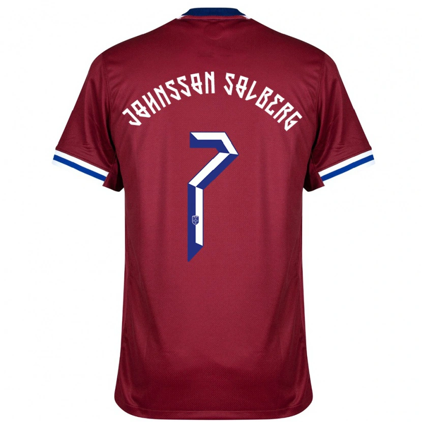 Danxen Heren Noorwegen Elias Johnsson Solberg #7 Rood Blauw Wit Thuisshirt Thuistenue 24-26 T-Shirt