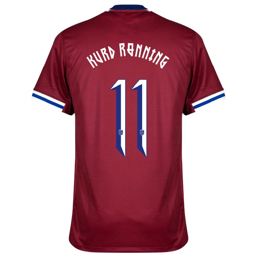 Danxen Heren Noorwegen Adrian Kurd Rønning #11 Rood Blauw Wit Thuisshirt Thuistenue 24-26 T-Shirt