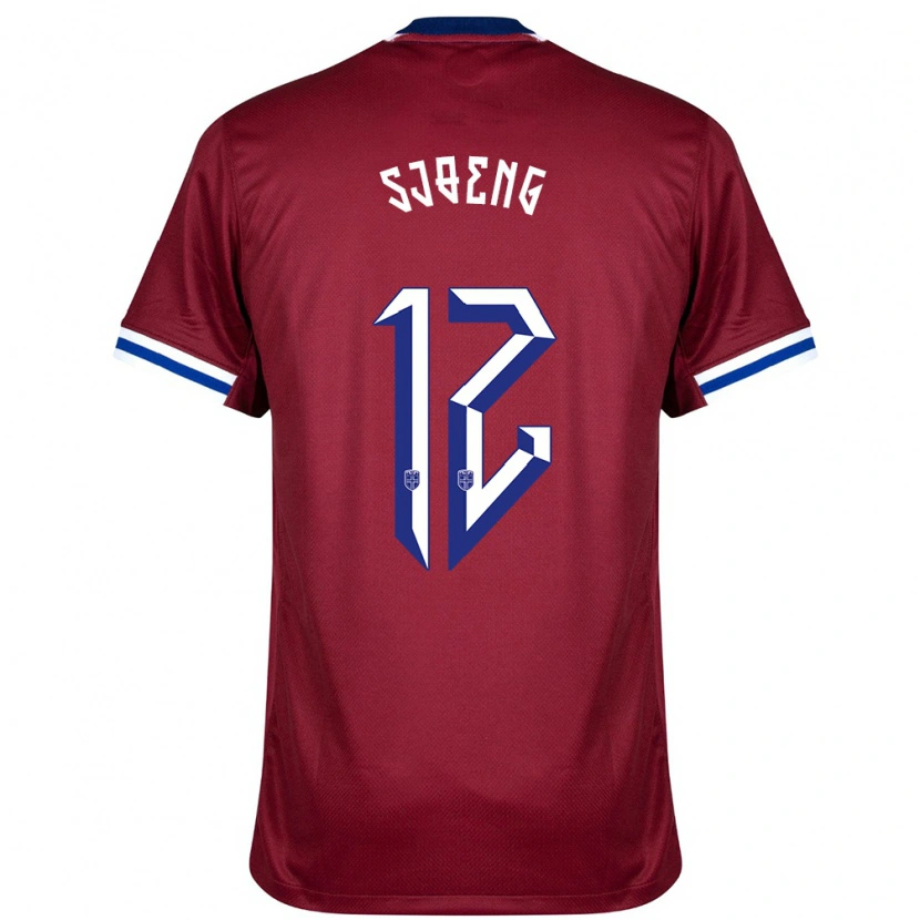 Danxen Heren Noorwegen Magnus Sjøeng #12 Rood Blauw Wit Thuisshirt Thuistenue 24-26 T-Shirt