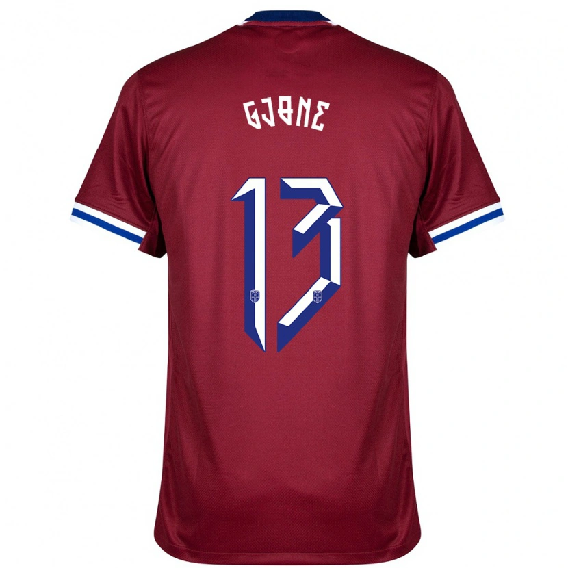 Danxen Heren Noorwegen Martin Gjone #13 Rood Blauw Wit Thuisshirt Thuistenue 24-26 T-Shirt