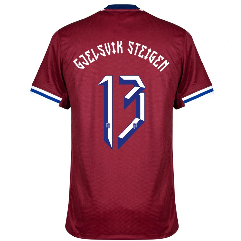 Danxen Heren Noorwegen Rasmus Gjelsvik Steigen #13 Rood Blauw Wit Thuisshirt Thuistenue 24-26 T-Shirt