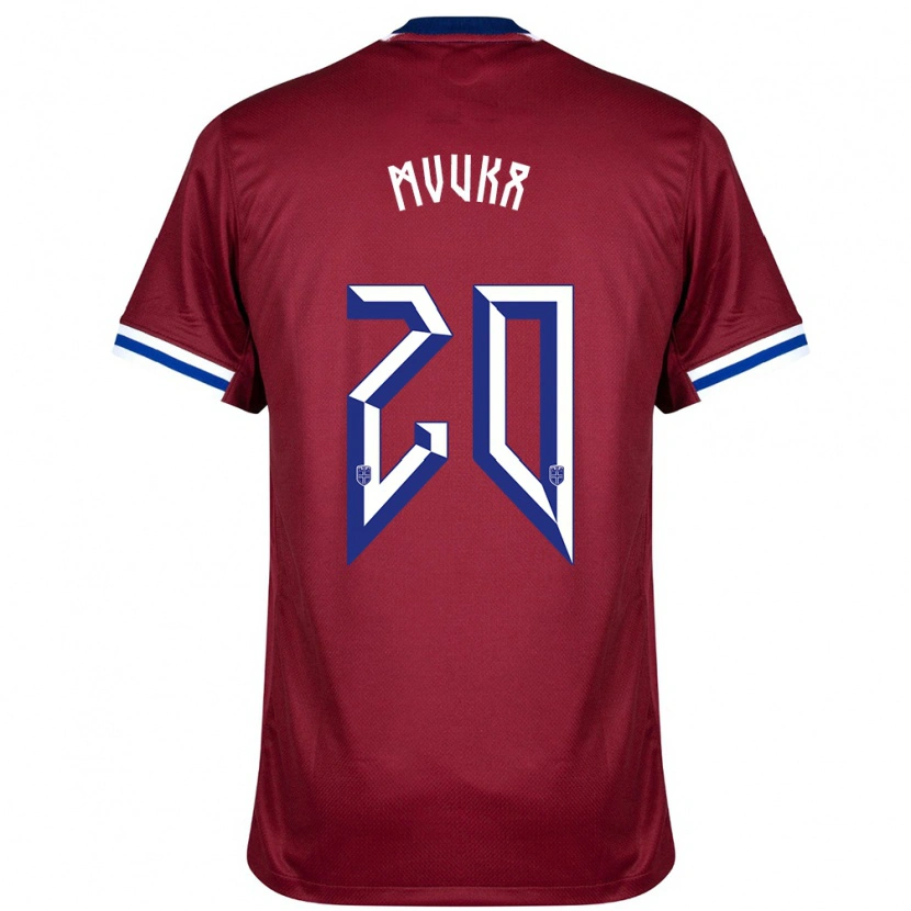 Danxen Heren Noorwegen Joel Mvuka #20 Rood Blauw Wit Thuisshirt Thuistenue 24-26 T-Shirt