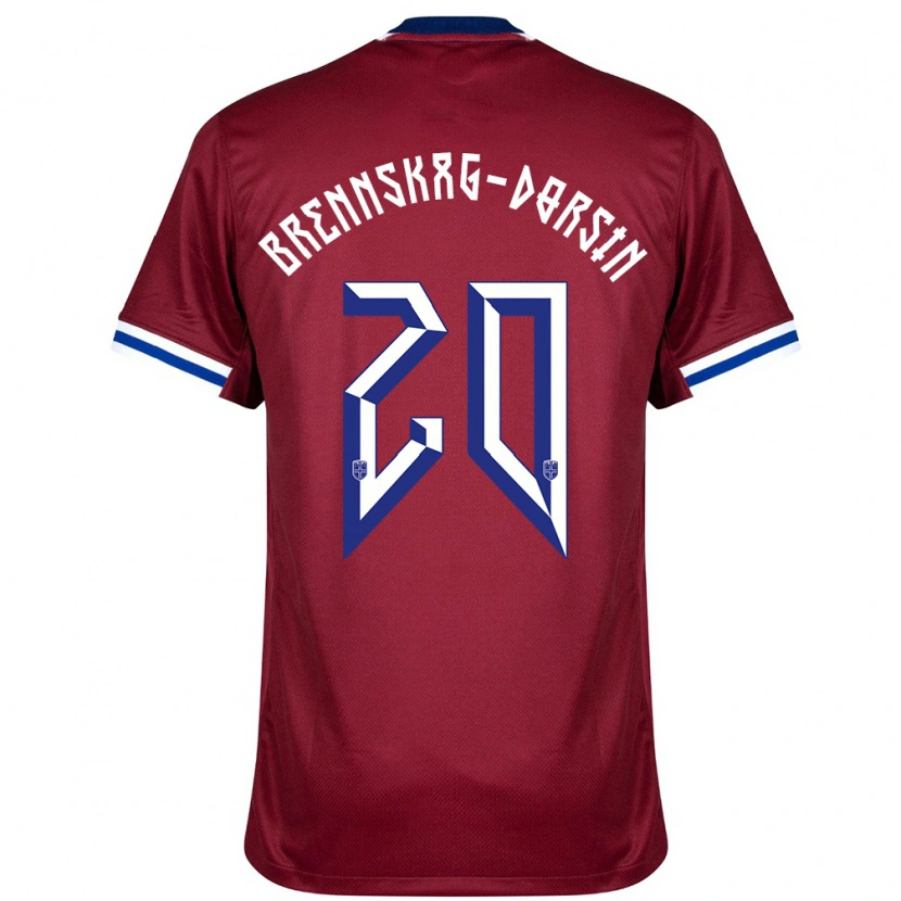 Danxen Heren Noorwegen Leo Brennskag-Dorsin #20 Rood Blauw Wit Thuisshirt Thuistenue 24-26 T-Shirt