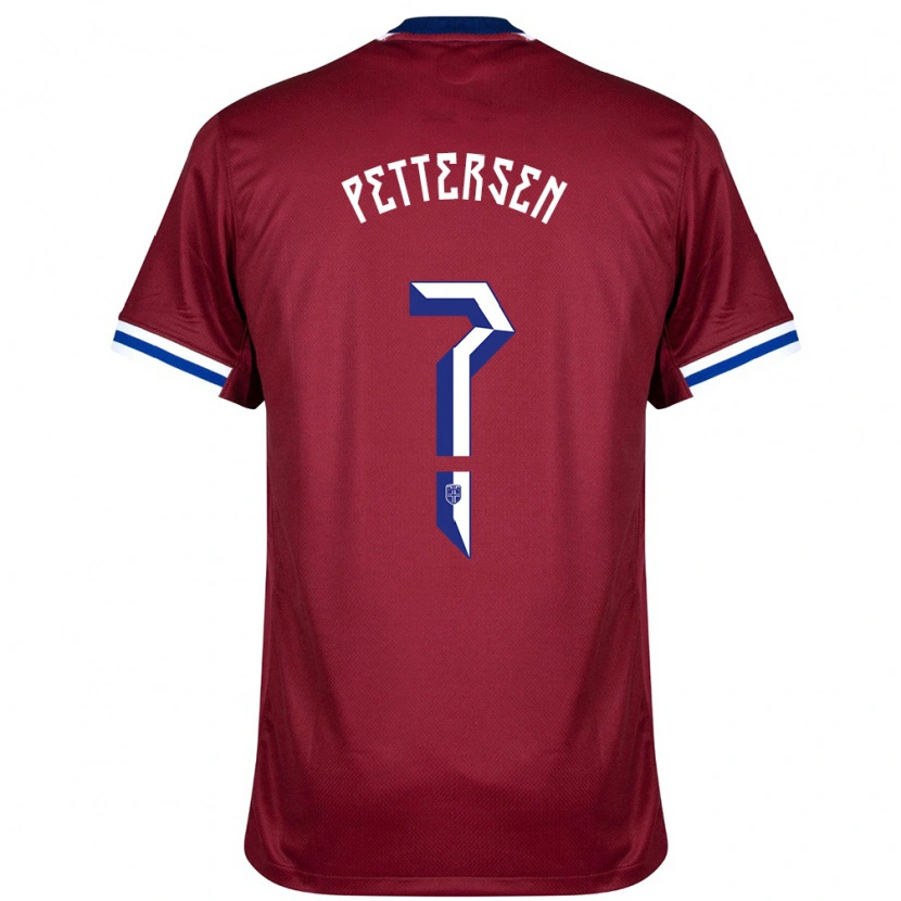Danxen Heren Noorwegen Guro Pettersen #0 Rood Blauw Wit Thuisshirt Thuistenue 24-26 T-Shirt
