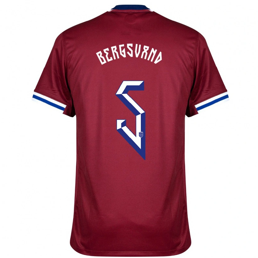 Danxen Heren Noorwegen Guro Bergsvand #5 Rood Blauw Wit Thuisshirt Thuistenue 24-26 T-Shirt