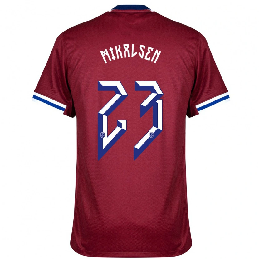 Danxen Heren Noorwegen Aurora Mikalsen #23 Rood Blauw Wit Thuisshirt Thuistenue 24-26 T-Shirt