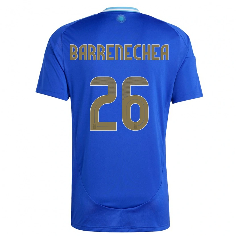 Danxen Heren Argentinië Enzo Barrenechea #26 Blauw Uitshirt Uittenue 24-26 T-Shirt