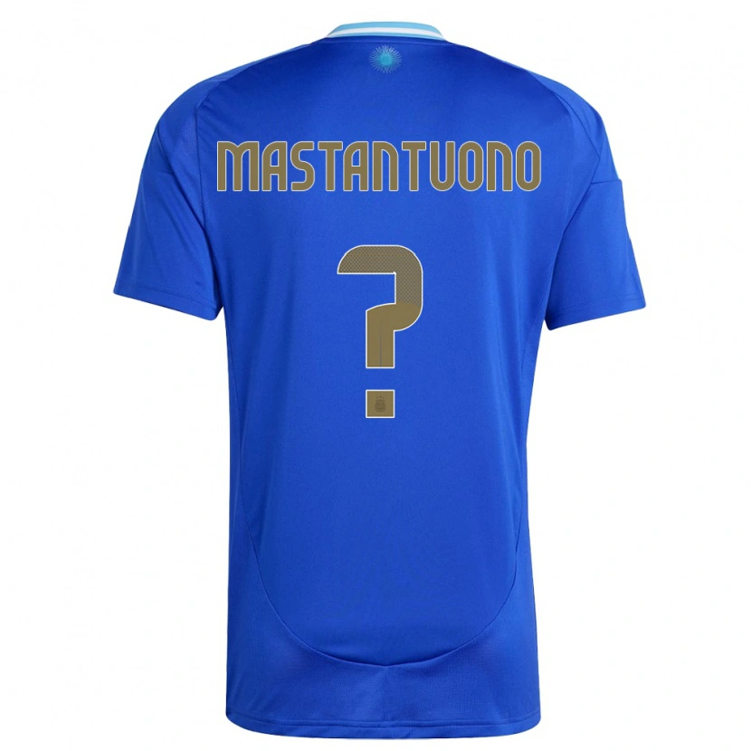 Danxen Heren Argentinië Franco Mastantuono #0 Blauw Uitshirt Uittenue 24-26 T-Shirt